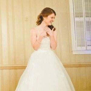 Alfred Angelo White Strapless Wedding Dress